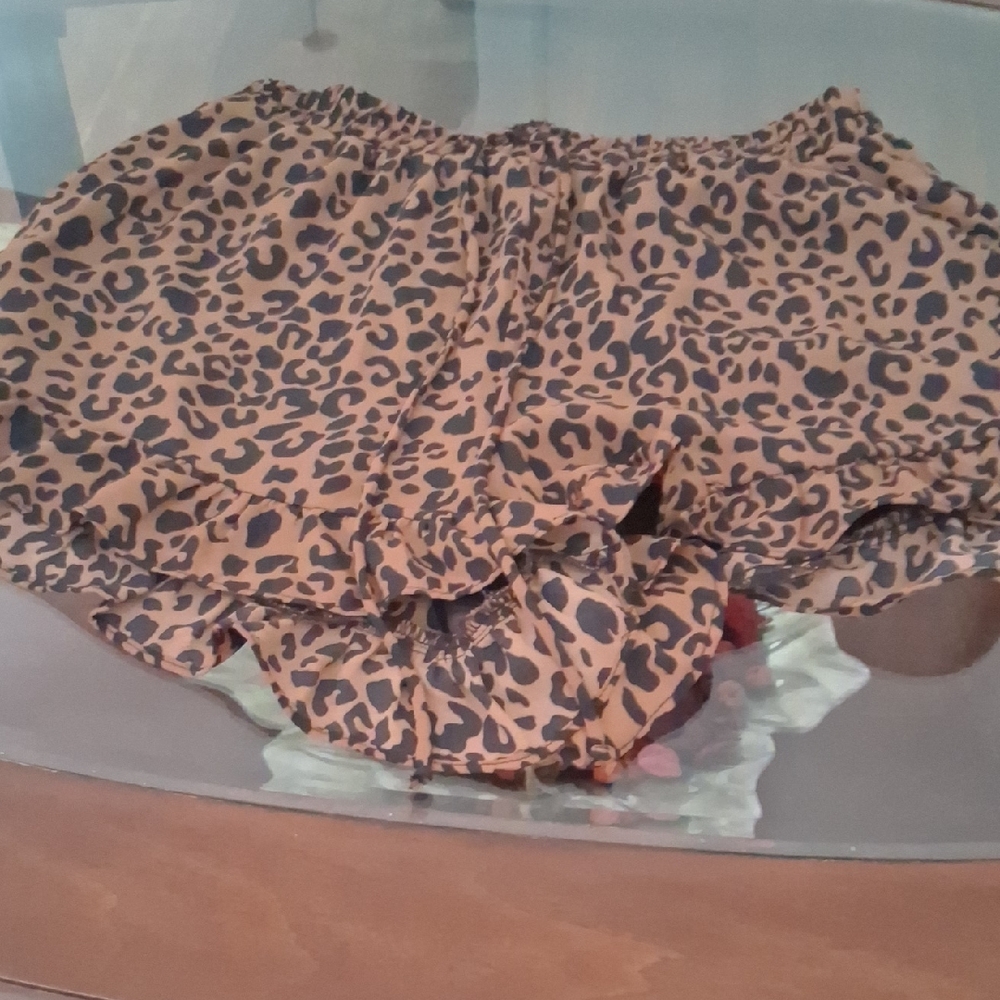 Sienna Sky Black and Leopard Print Shorts